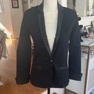 7 for Mankind Dark Wash with Satin Trim Jacket Size XS